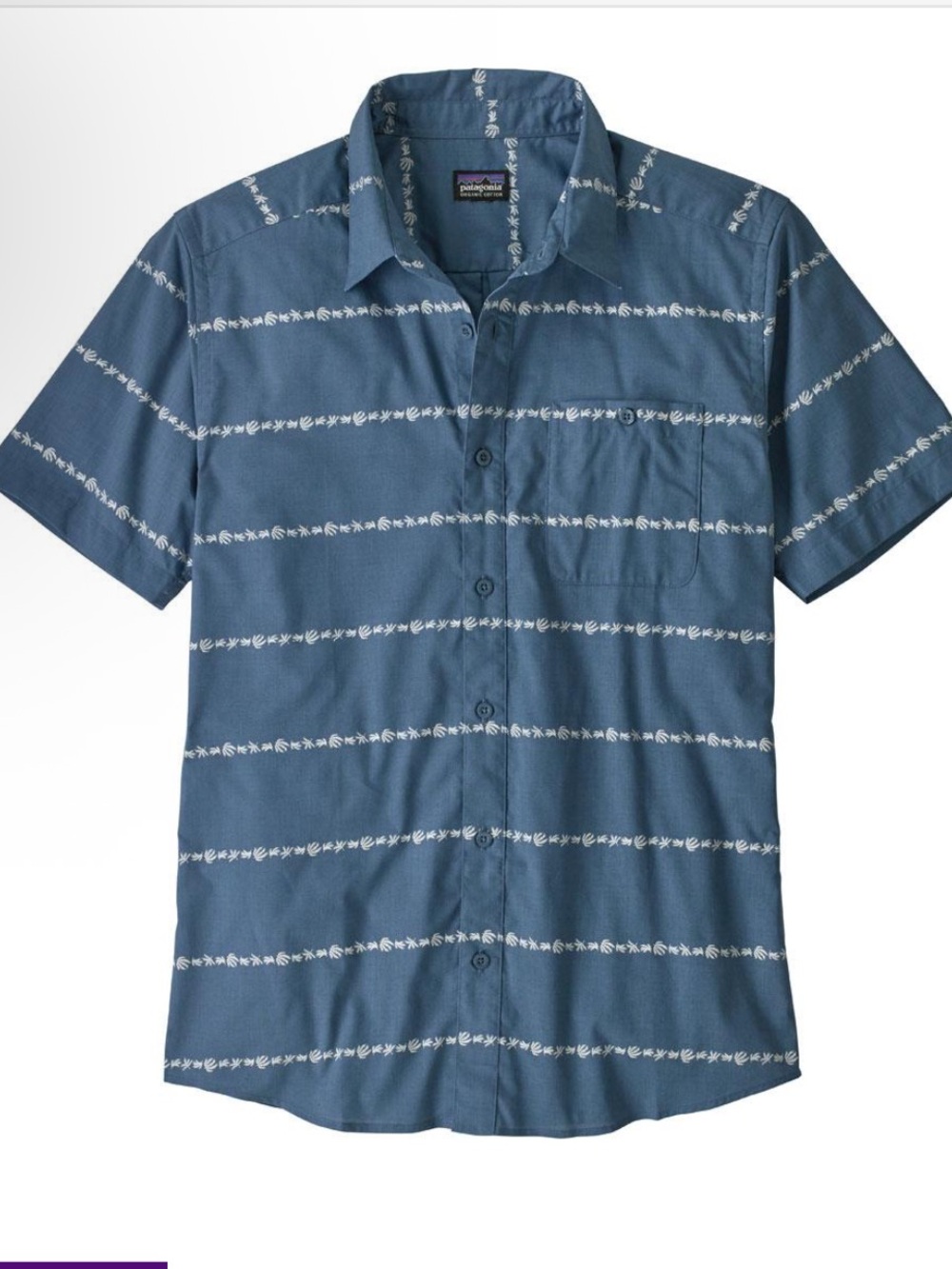 Patagonia Men’s Go To Blue Short-Sleeve Button-Down Flying Climb Tidepool Blue M